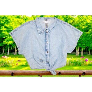 Zara Kids Cropped Jean Top Size 10-11 Yrs